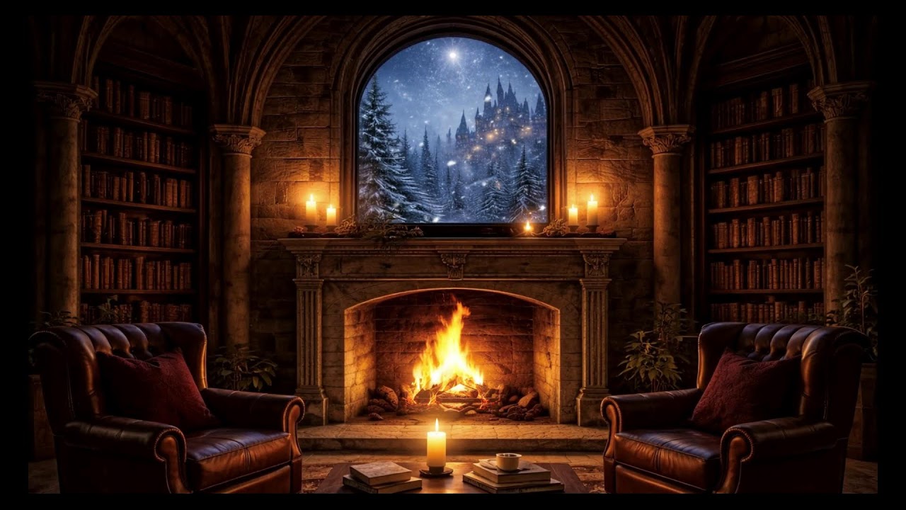 Cozy Christmas Cabin  Fireplace & Snowfall for Deep Sleep