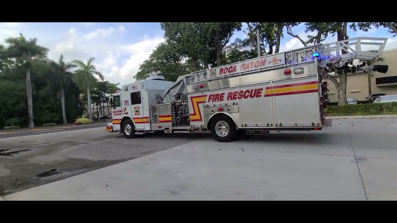 Fire truck, leaving for emergency.