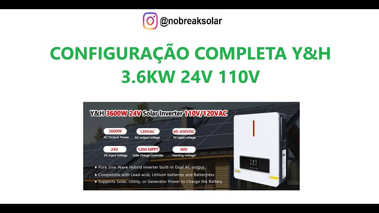 Configuração completa do Y&H de 3.6kw 24v 110v