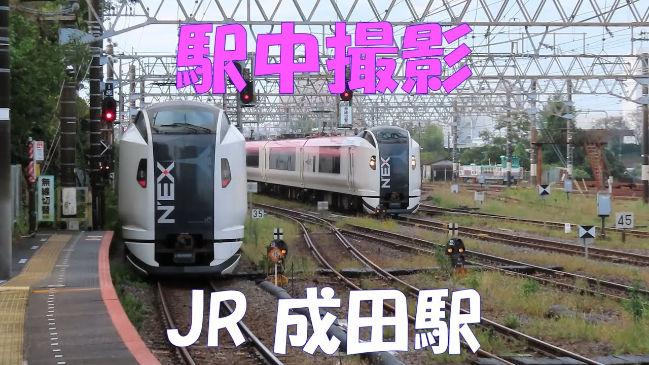 駅中撮影、成田駅！　成田線本線、空港支線、我孫子支線の分岐駅で撮影してみました。キャストは、E259系 成田エクスプレス、E217系、231系、209系です。