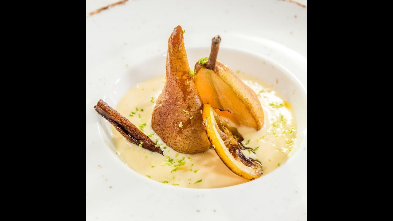 Caramelized Pears with Creme Anglaise