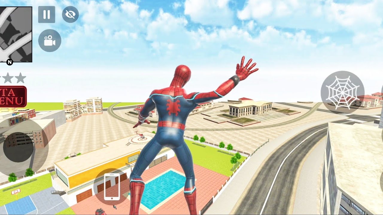 Indian theft auto simulator game Spider-Man  flying and killing people's and police 
