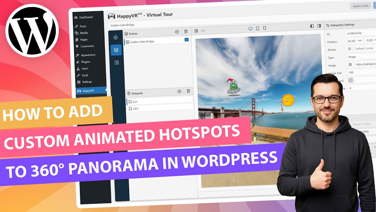 How to Add Custom Animated Hotspots to a 360 Panorama in WordPress