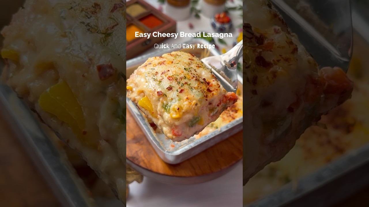 Easy Cheesy Bread Lasagna | Quick And Easy Recipe #trending #viral #ytshorts #shorts #cheese