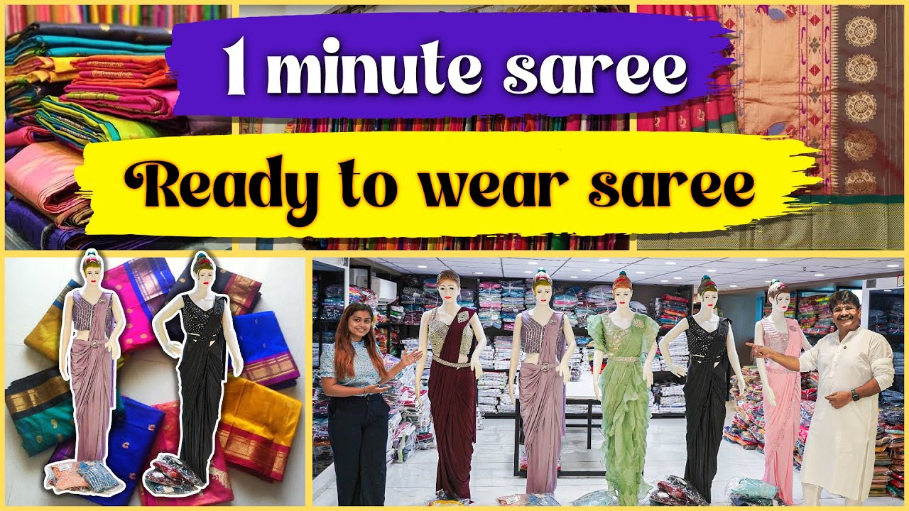 ONE MINUITE SAREE, Ready To Wear Saree in wholesale price, Celebrity style saree, Readymade blouse