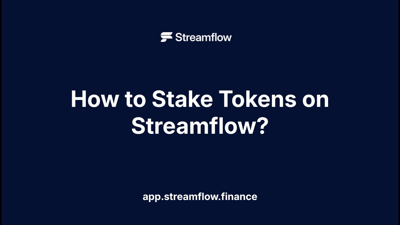 How to Stake Tokens on Streamflow?
