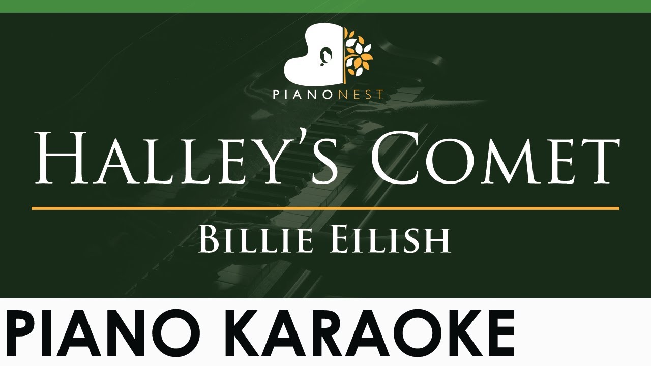 Billie Eilish - Halley's Comet - LOWER Key (Piano Karaoke Instrumental) Halleys