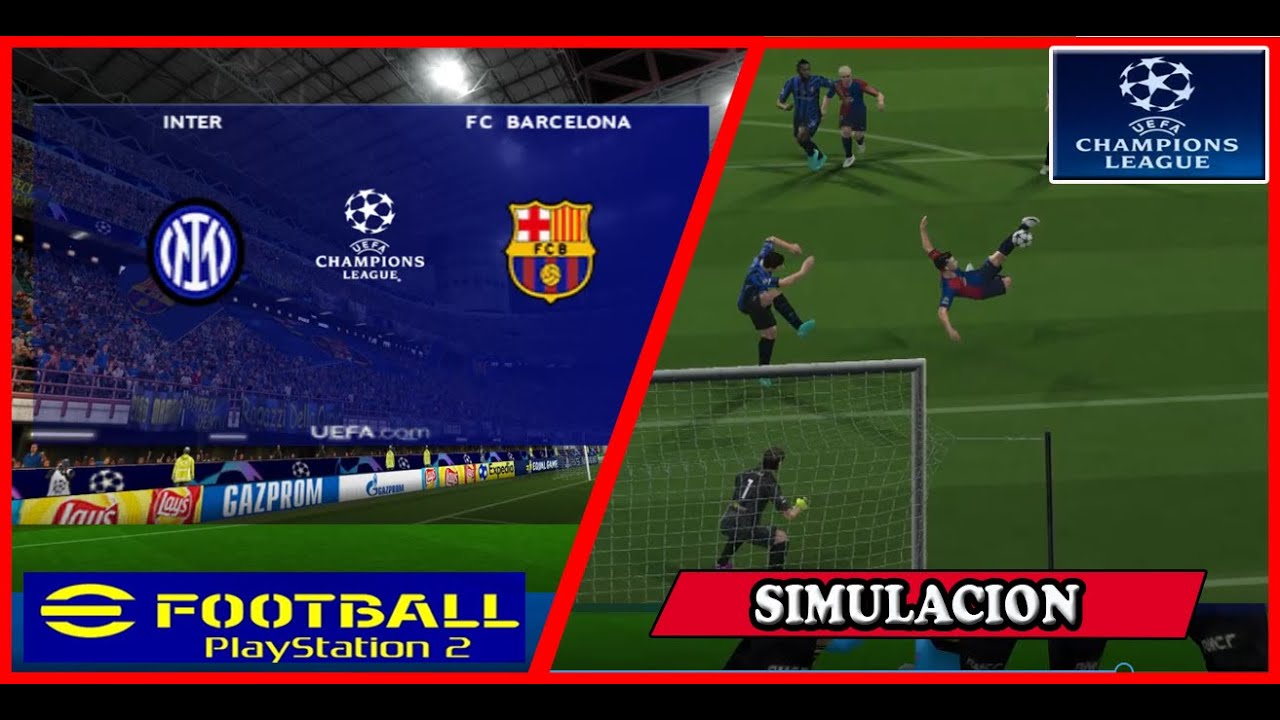 Inter de Milan vs Barcelona | Semifinal Champions League 24-25 | PES 2024 (PS2) Gameplay