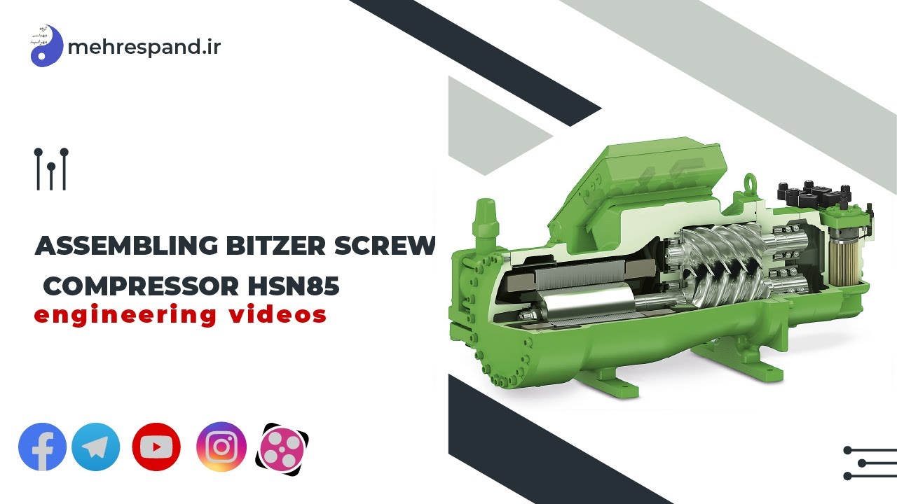 Assembling Bitzer screw compressor HSN85