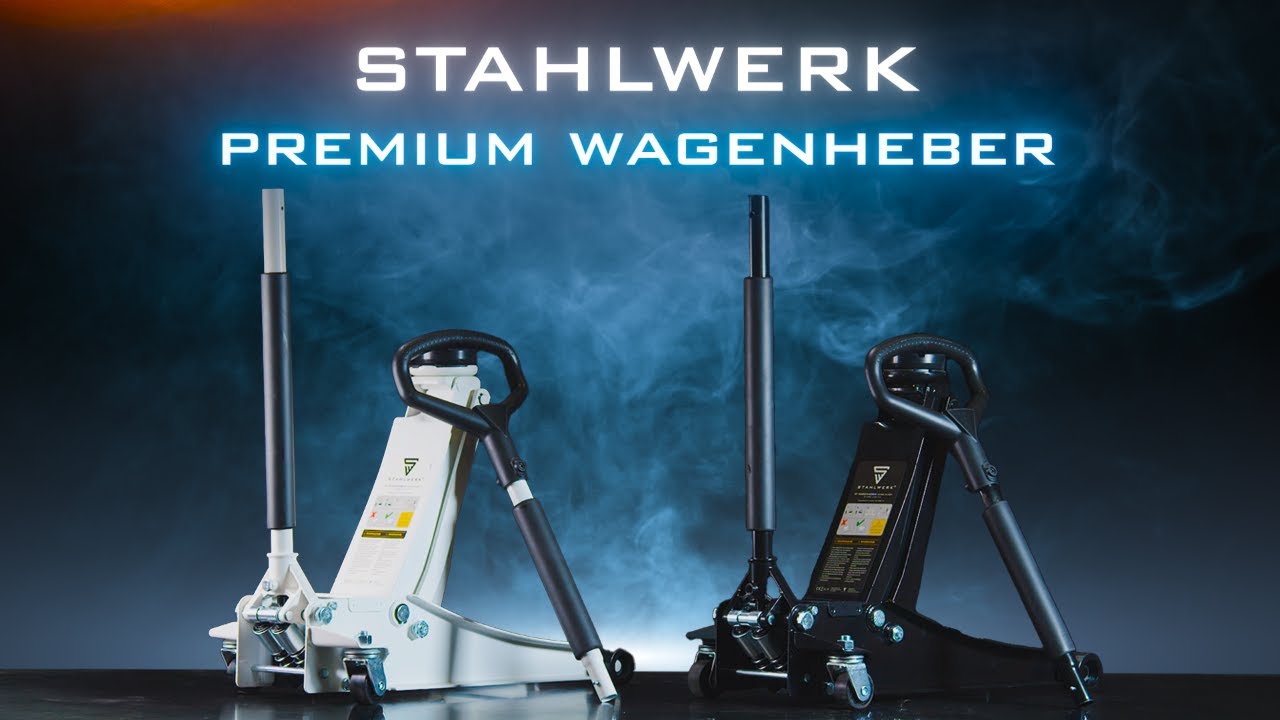 STAHLWERK Wagenheber WHF-73 ST mit 3 t Tragkraft, gummierten Rollen, Doppelhubkolben und 73-500 mm