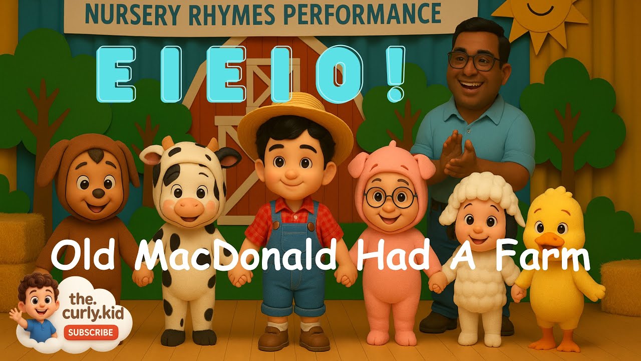 Old MacDonald Had a Farm | E-I-E-I-O Song | The Curly Kid | Nursery Rhymes for Toddlers | Baby songs