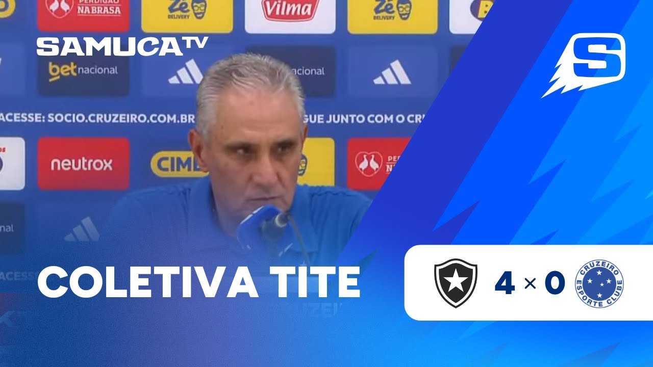 COLETIVA DO TÉCNICO TITE APÓS BOTAFOGO 4x0 CRUZEIRO PELO CAMPEONATO BRASILEIRO