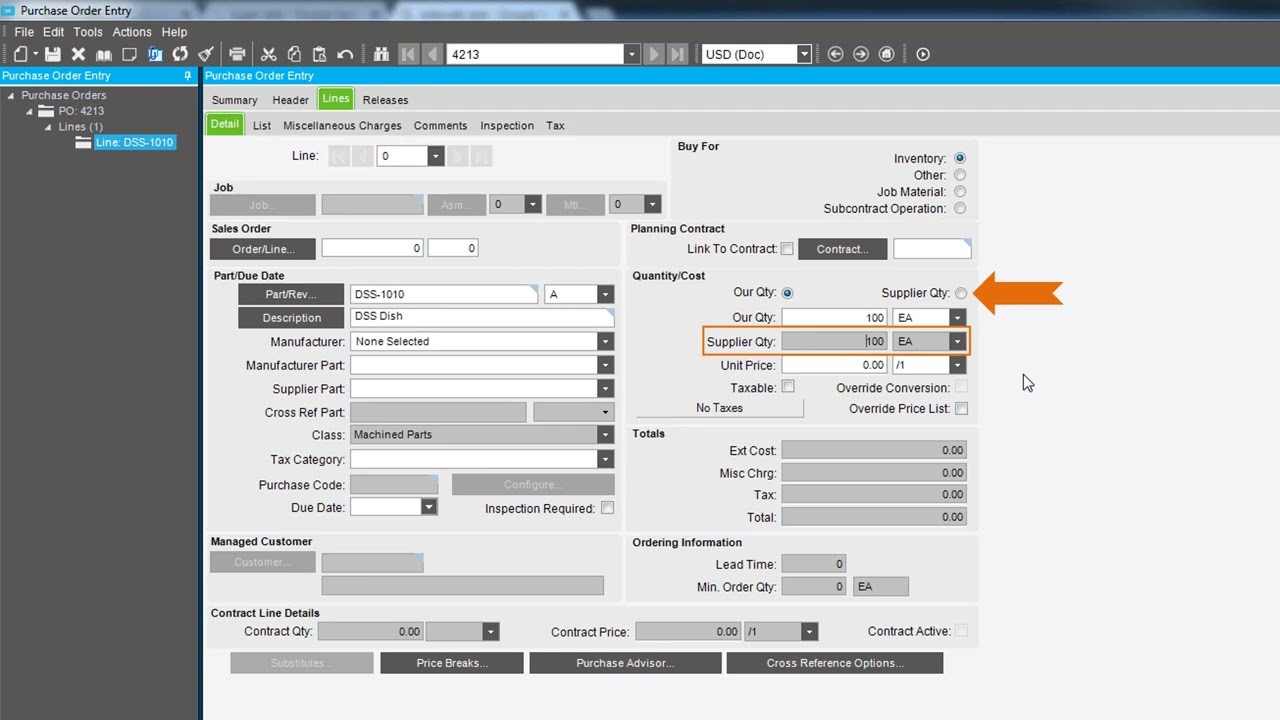 Adding a Line to a New Purchase Order - Epicor Look & Feel | Epicor ERP