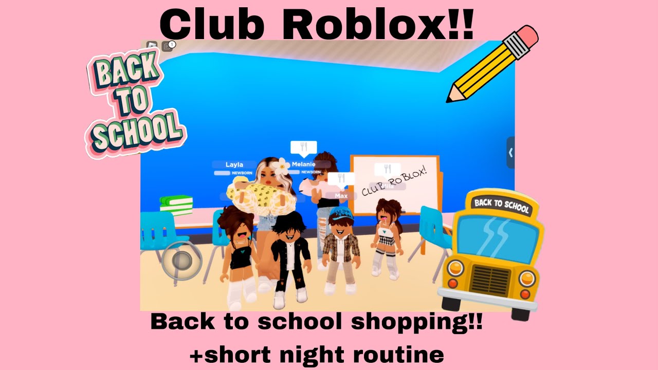 BACK TO SCHOOL SHOPPING with 4 KIDS +2 BABYS | Club Roblox | 📚🚌✂️✏️📓🏫📅🚸👩‍🏫