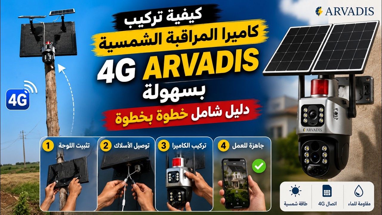 كيفية تركيب كاميرا المراقبة الشمسية 4G ARVADIS بسهولة – دليل شامل خطوة بخطوة