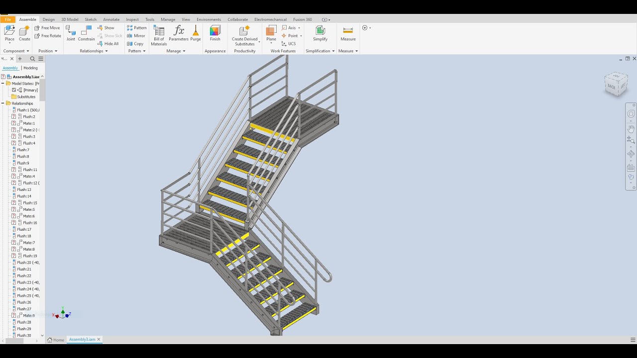 inventor 2024 Structural Staircase Fabrication Tutorial Exercise 80