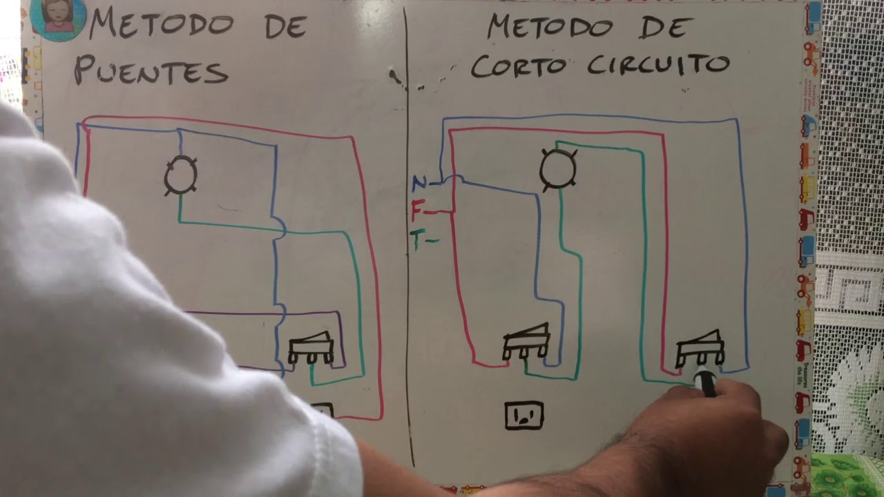 Dos formas de conectar interruptores de escalera y tomacorrientes en la misma caja.