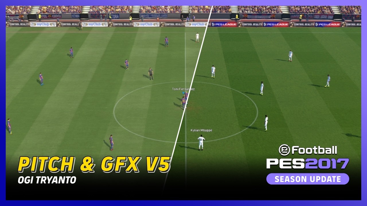 PES 2017 The Most Realistic Grass Ever! Unreal Pitch Graphics Update! (OG Pitch & GFX V5)