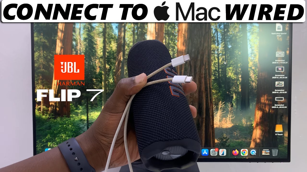 How To Connect JBL Flip 7 To Mac / MacBook Using Cable (Wired)