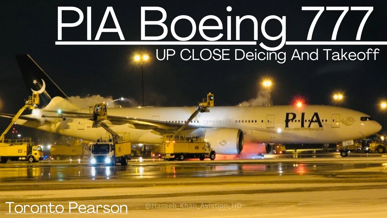 Deicing PIA’s Boeing 777 At Toronto Pearson And Departure! #pakistan #pia #piatoronto #deicing #yyz