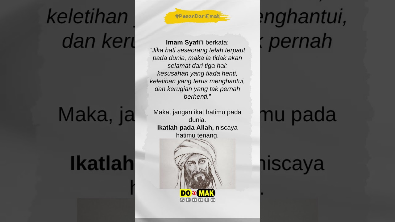 Nasihat Imam Syafi'i tentang Hati... #shorts #imamsyafii