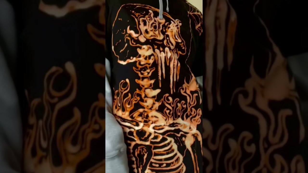 skull t-shirt bleach art diy