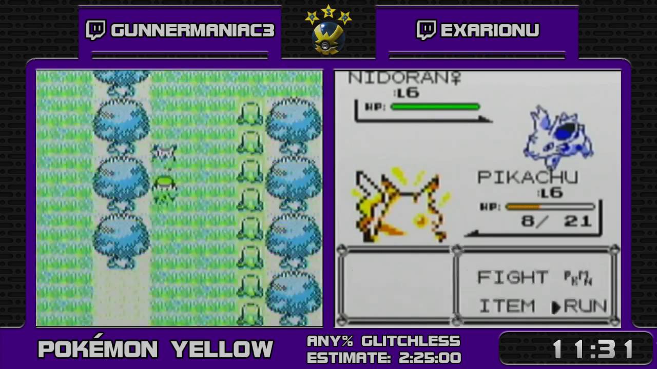 PSR Marathon 2016 - Pokémon Yellow Glitchless Race by Exarion and Gunnermaniac3
