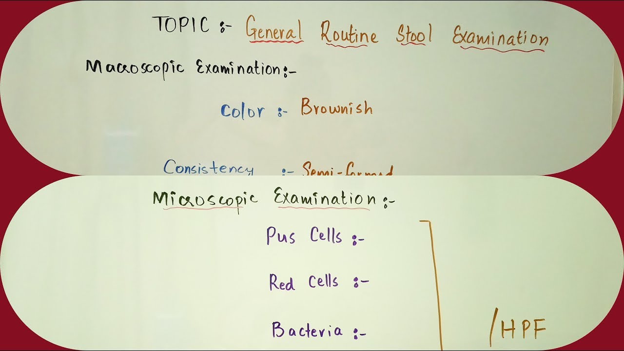 Stool Routine examination, macroscopy and microscopy in Hindi and Urdu