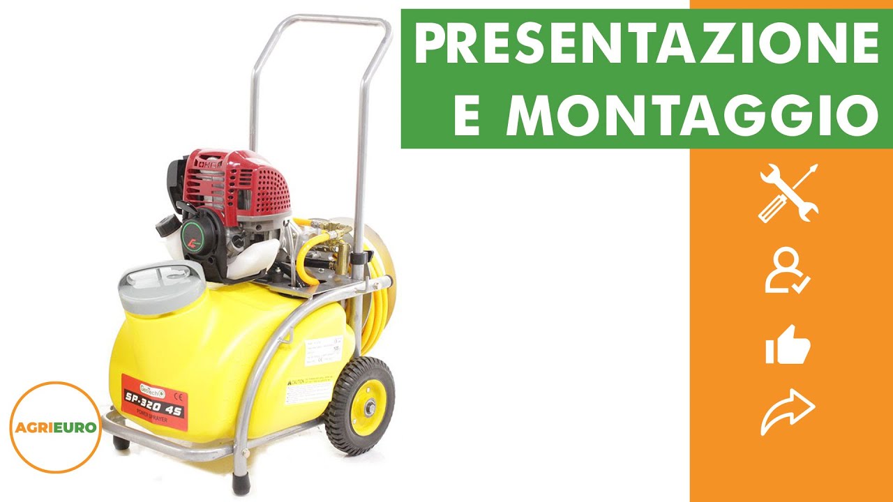 Presentazione e montaggio della Pompa irroratrice a scoppio carrellata GeoTech SP 320 4S ALU