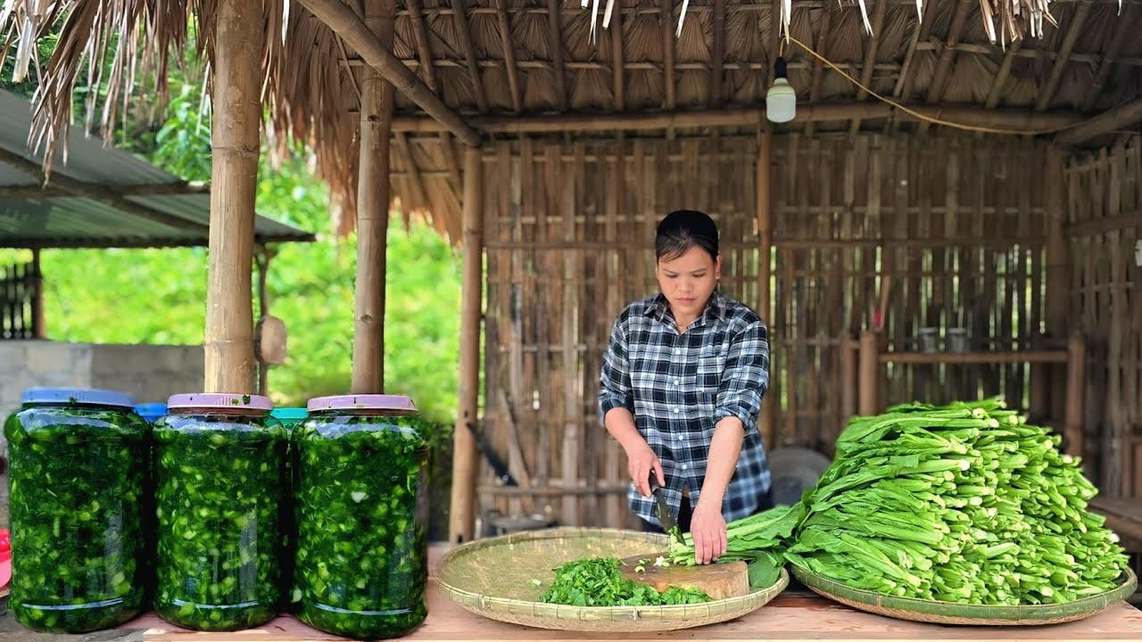 How to make traditional & preserve pickles from green vegetables on the Farm / Triệu Ghền.