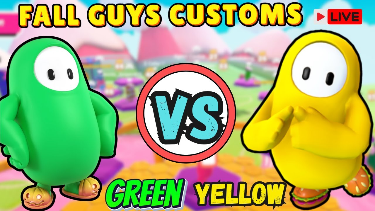 FALL GUYS customs live🟡YELLOW vs GREEN🟢 Colour Battle | #fallguys #fallguyslive
