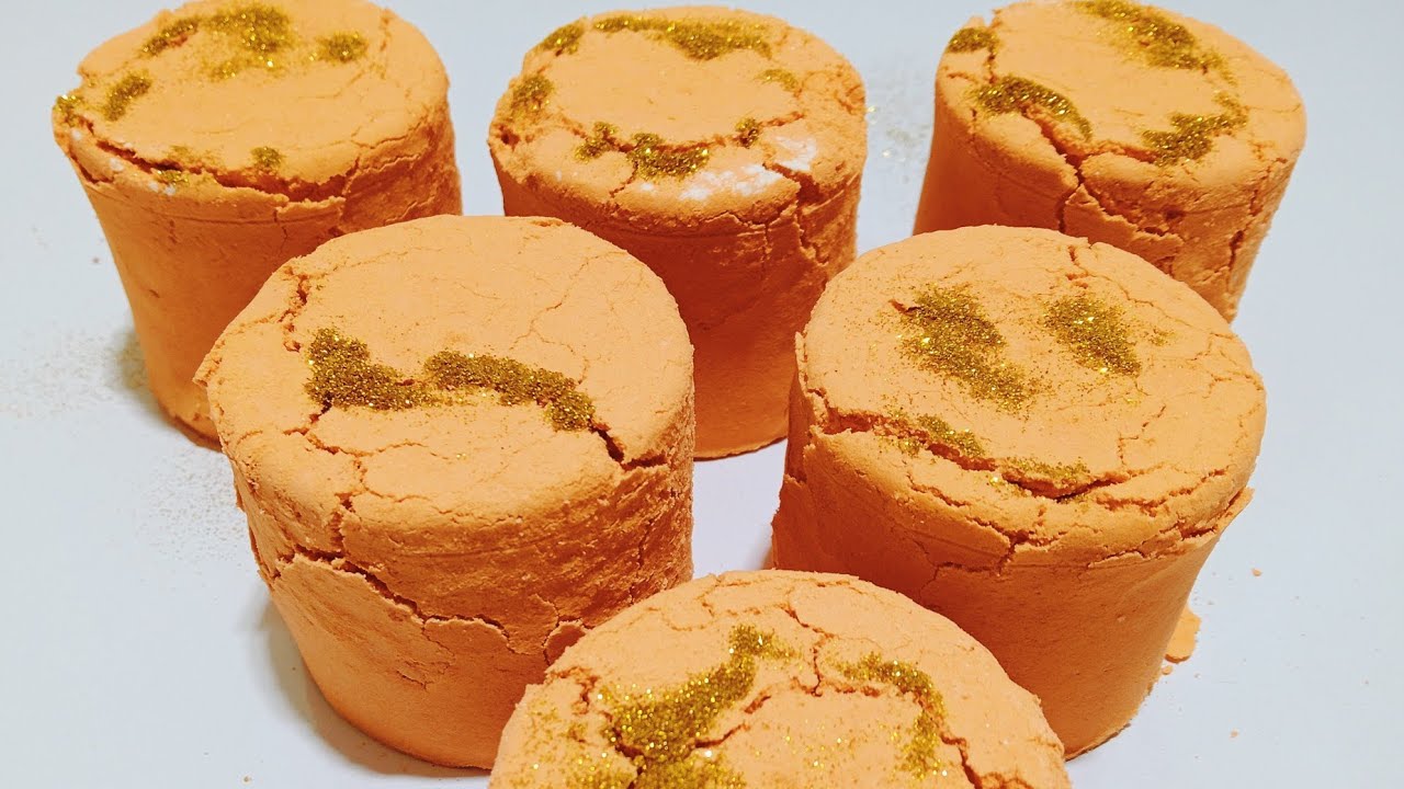 DARK ORANGE 🧡  baking soda oddly satisfying  ASMR 🧡🍊  2 vedio crushing curnch Soda