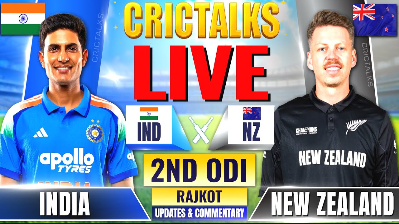🔴 IND vs NZ, Cricket Live Scores & Commentary, 2nd ODI,  1st Innings Live Match Today