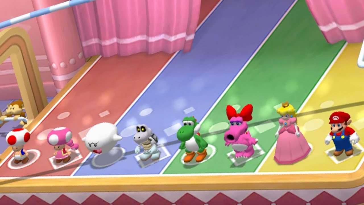 Mario Party 7 - Toad Toadette Boo Dry Bones Yoshi Birdo Peach Mario - 8 Player Ice Battle (Brutal)
