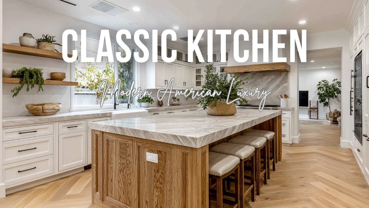 Classic Transitional Kitchen Design Blending Comfort and Modern American Luxury