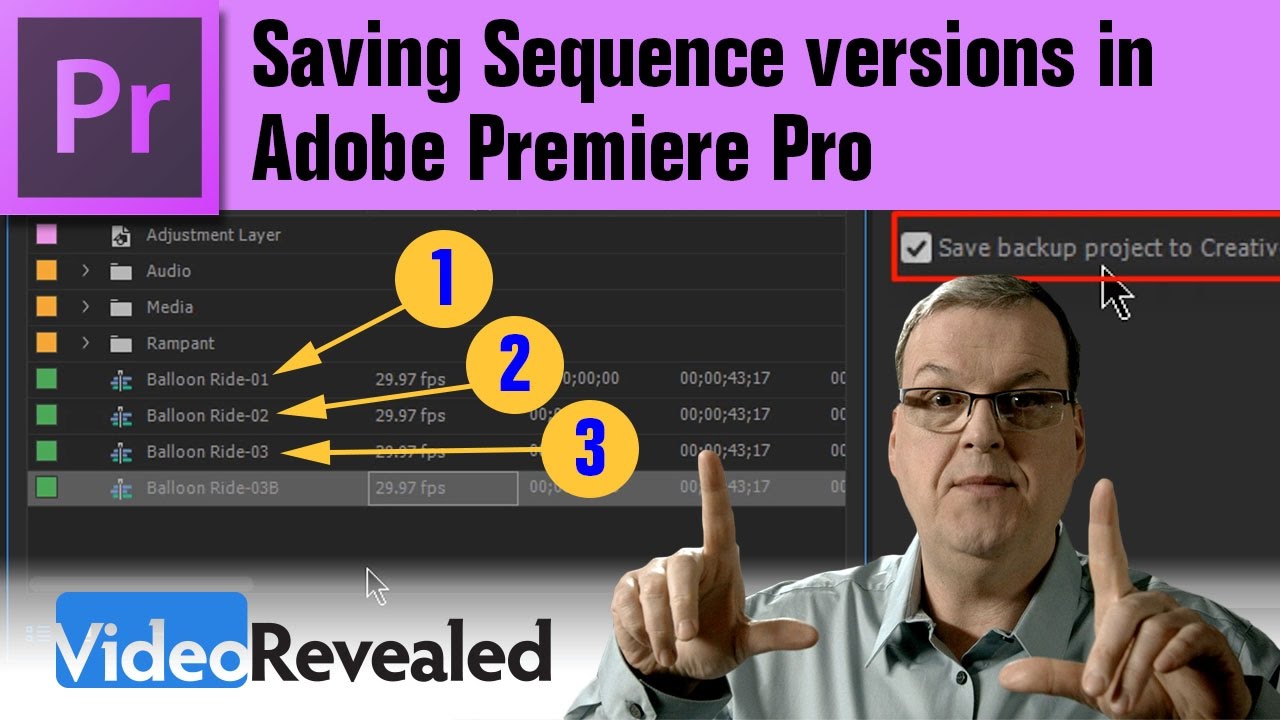 Saving Sequence versions in Adobe Premiere Pro