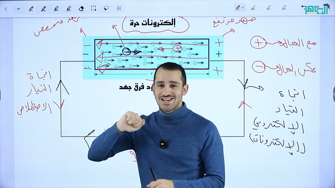 الحصة الأولى - التيار الكهربائي - المقاومة والقوة الدافعة الكهربائية  - (الشرح مجاني للمادة كاملة)