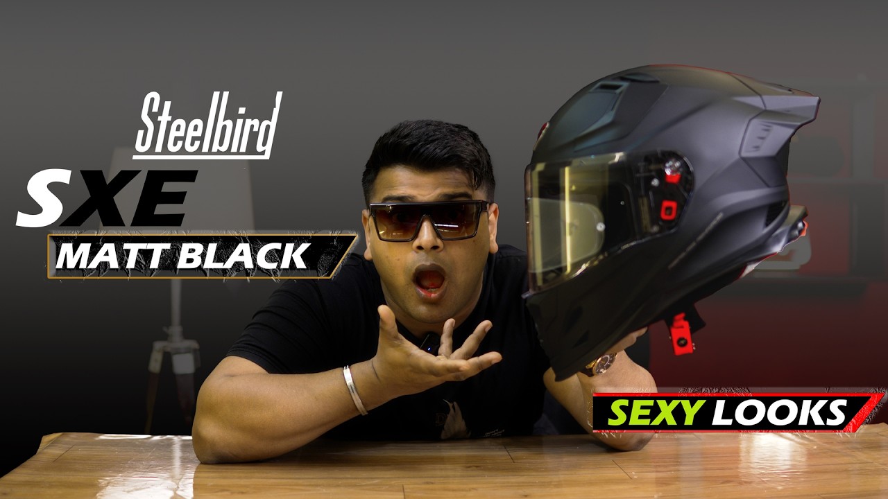 Steelbird SXE Matt Black😍 Best Budget Looking Helmet | Steelbird SBH 62 SXE Unboxing Review