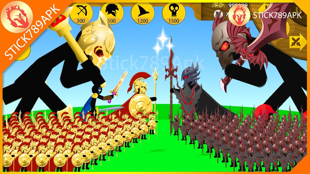 FINAL BOSS GOLD, GOLDEN SPEARTON XIPHOS VS DARK MEGA BOSS GIANT | Stick War Legacy Mod | Stick789Apk