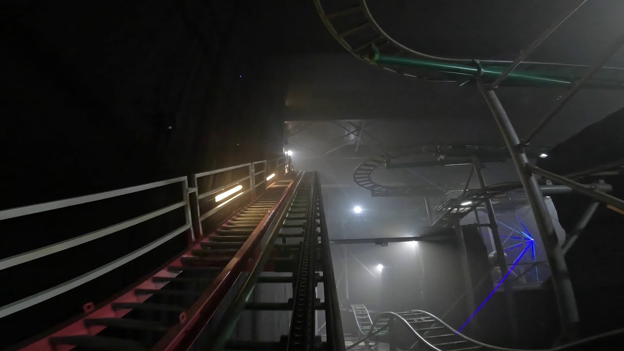 Maurer & Söhne Darkride Spinning Coaster Insider Light On (Koidl) Prater Wien Vienna 2023 POV Onride