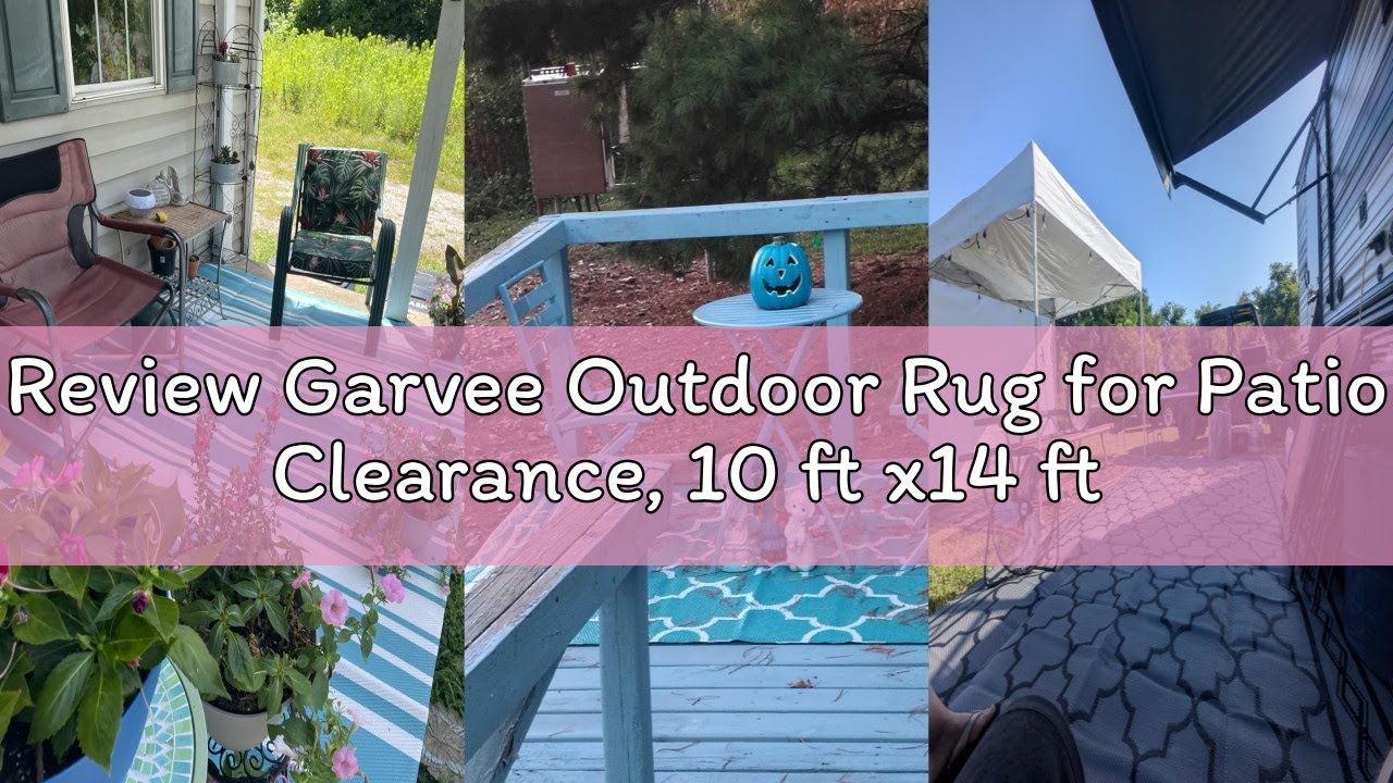 Review Garvee Outdoor Rug for Patio Clearance, 10 ft x14 ft Waterproof Large Camping Mat, Reversible