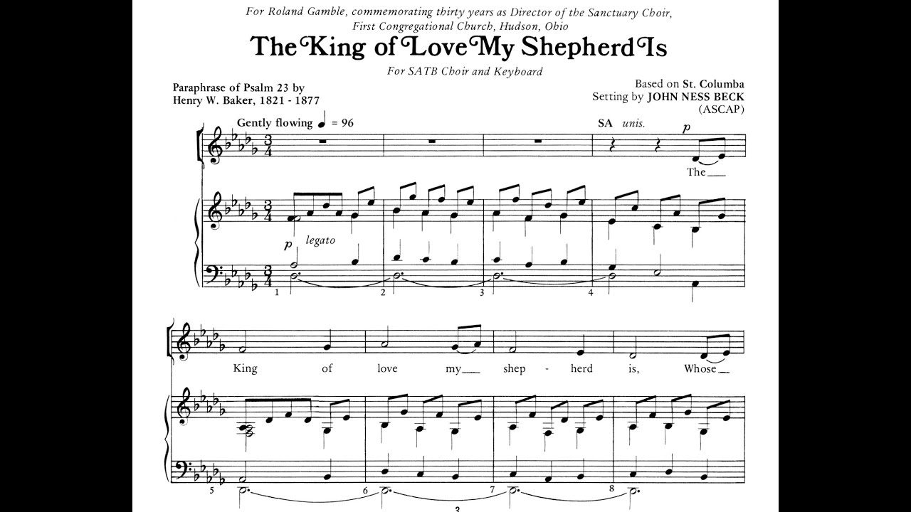 The King of Love My Shepherd Is arr. by John Ness Beck (1930-1987)