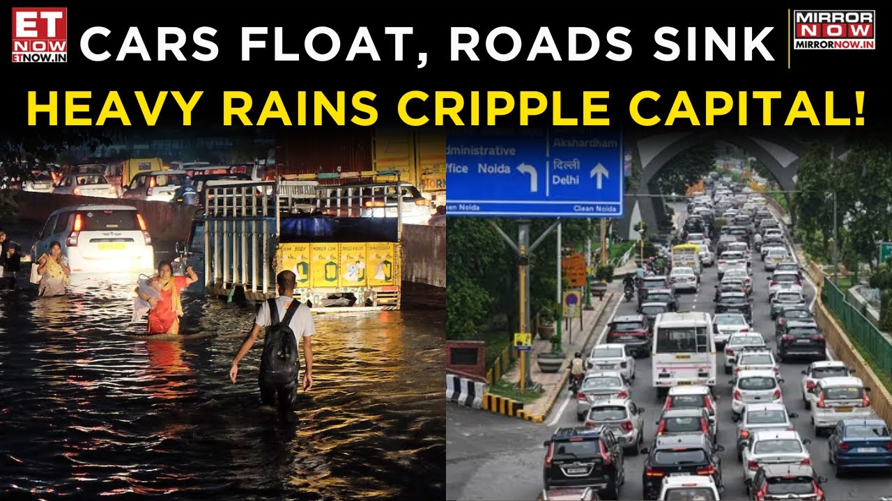 Delhi Drenched: Torrential Rain Floods Streets, Traffic Paralyzed, Visuals Inside! Top News
