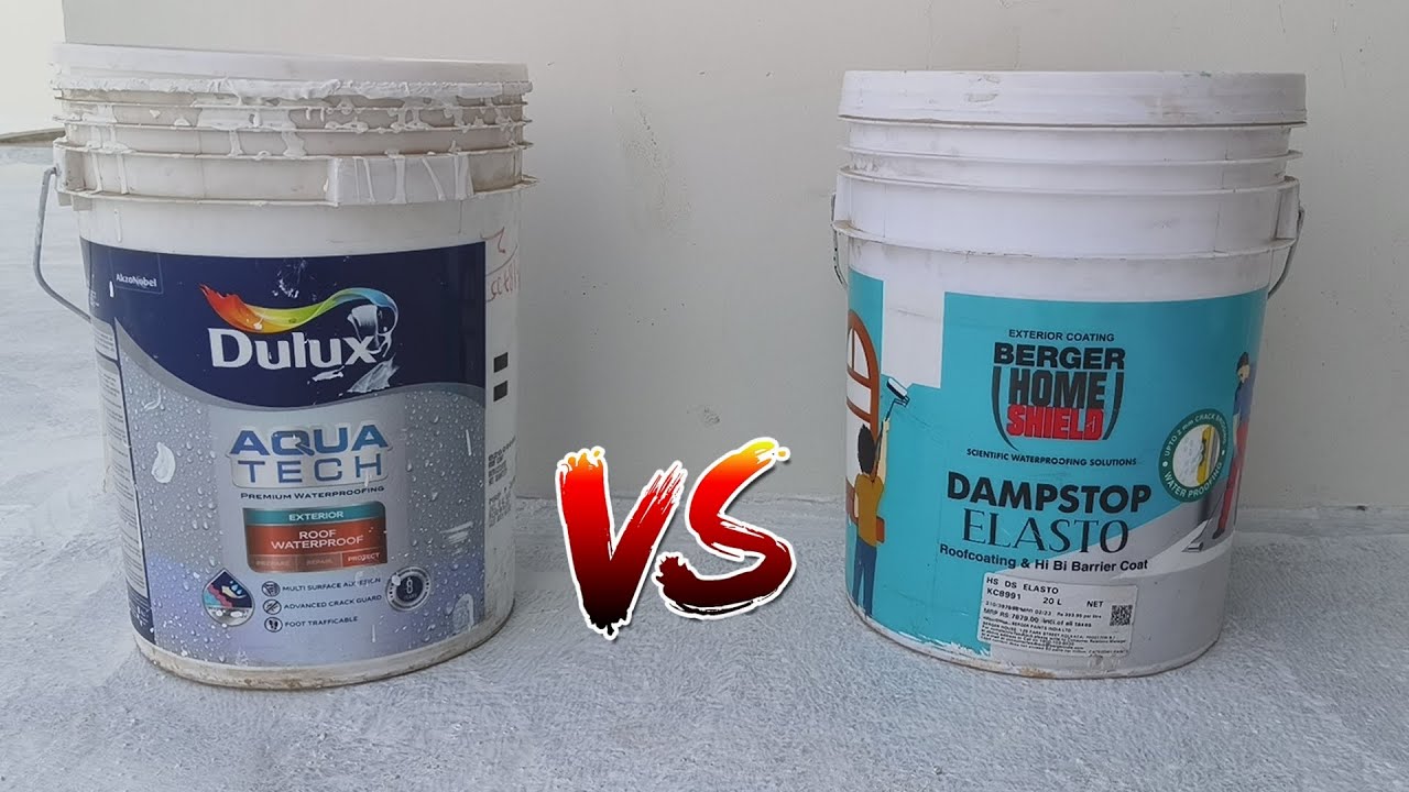 Berger Waterproofing VS Dulux Aqua Tech Waterproofing :- Which One Is Best Paint For roof