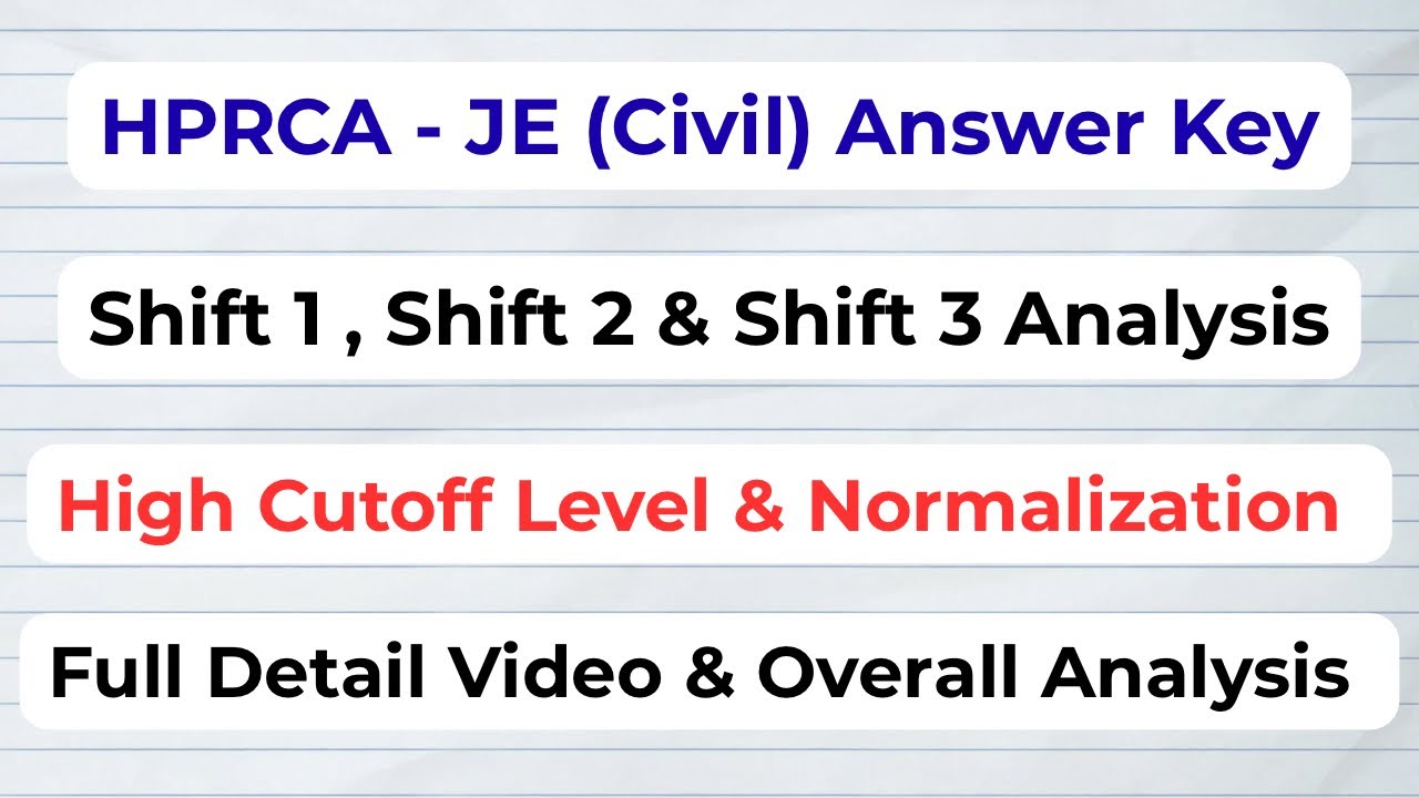 HPRCA - JE (Civil) || Cutoff & Exam Level || Let&rsquo;s Study || 