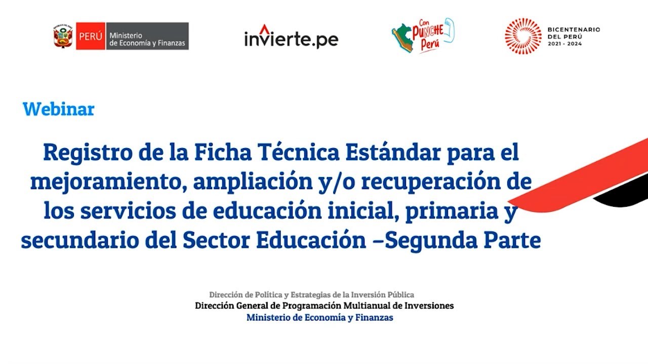 Ficha para el mejoramiento, ampliación de los servicios de educación inicial, primaria y secundario
