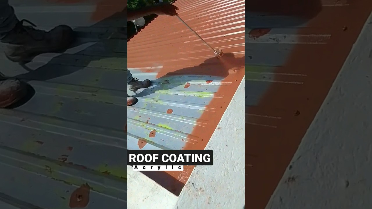 Kool seal Acrylic Roof Coating Sprayed On   #spraying  #shorts  #painting
