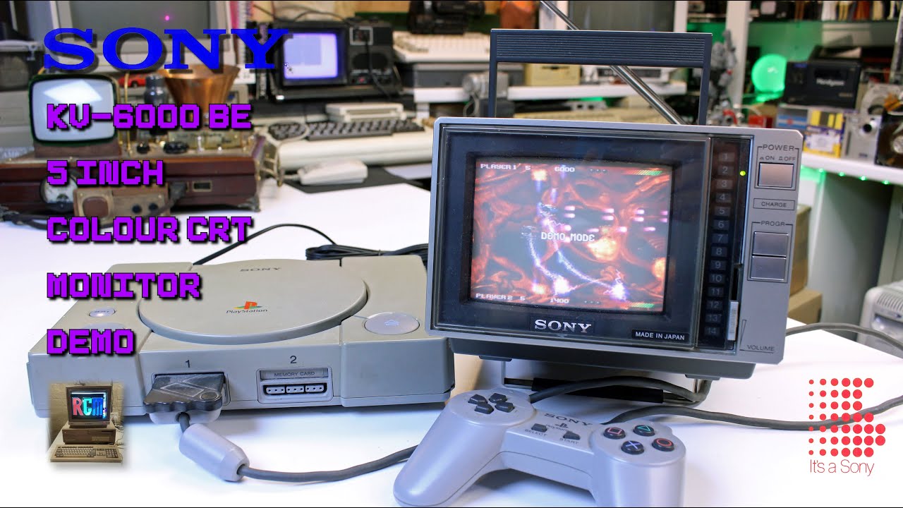 SONY KV-6000BE 5 inch TRINITRON CRT tv monitor demo