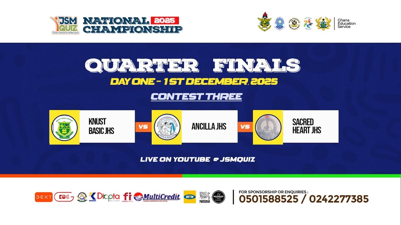 QUARTER-FINAL 3 || KNUST BASIC JHS vs ANCILLA JHS vs SACRED HEART JHS