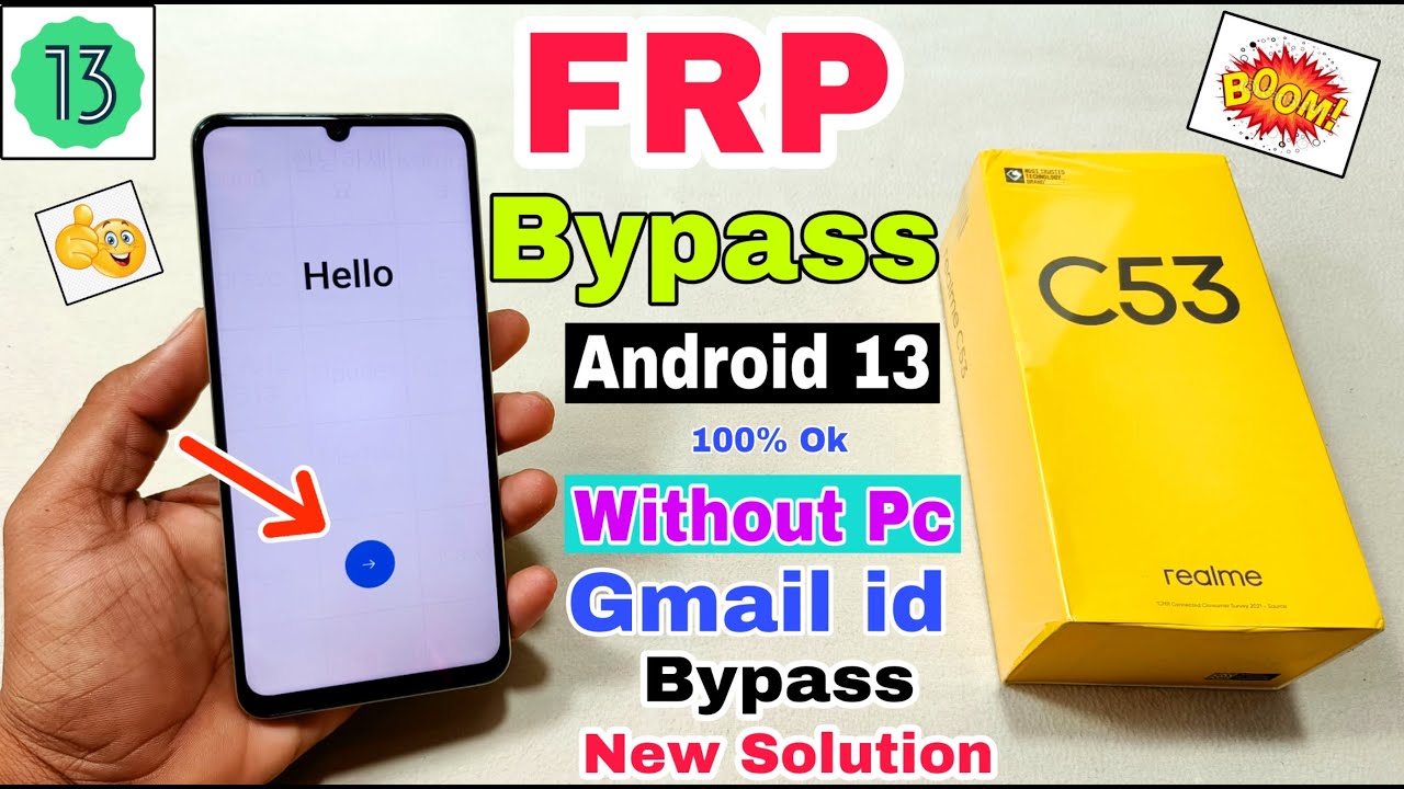 Realme C53 FRP Bypass Android 13 | New Solution | Realme (rmx3762) Google Account Bypass Without Pc